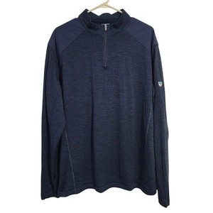 KÜHL Ryzer Merino Wool Quarter Zip Pullover Gorpcore Hiking Navy XL