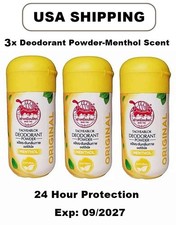 Taoyeablok Odor Deodorant Powder Natural Thai Herbal Alum Antiperspirant 3 x 22g