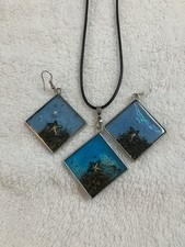 Ocean Blue Starfish Pendant Earrings Necklace Set And More.