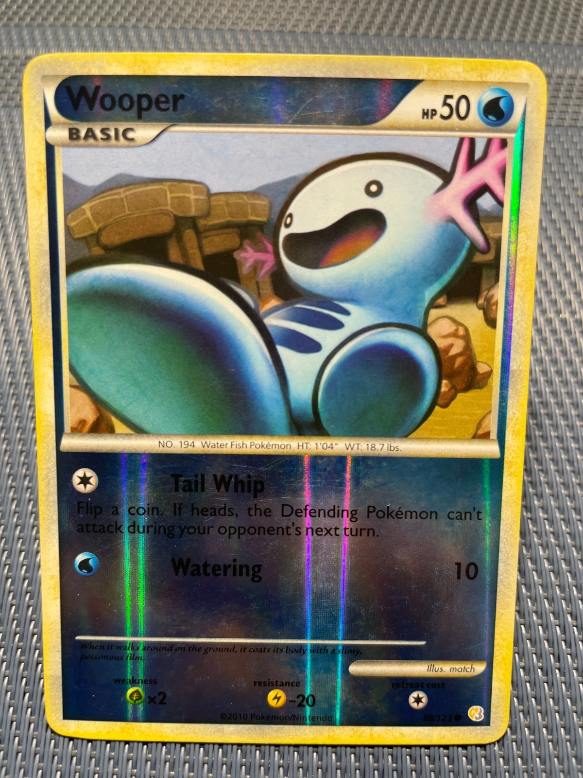 Pokemon Wooper 88/123 Heartgold & Soulsilver Reverse Holo LP