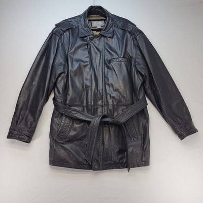 Wilson's Genuine Leather Jacket Mens XL Black Detachable Thinsulate Lining