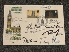 RARE 1973 Parliament Signed 8 British Prime Ministers Major to Sunak FDC Cover