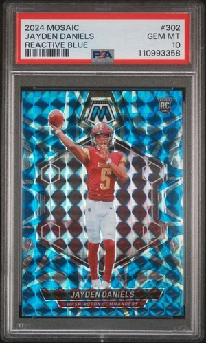 New ListingJayden Daniels Panini Mosaic Reactive Blue PSA 10 (RC)