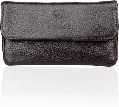 FIREDOG Genuine Leather Smoking Tobacco Pipe Pouch Case Bag for 2 Pipes Brown 