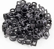50Pcs 3/8" Spring Band Type Action Hose Clamp,10Mm Black Manganese Steel Spring