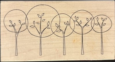 Memory Box Trendy Trees Border Rubber Stamp