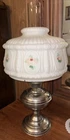 Vintage Aladdin Model 6 Oil Lamp With White Milk Glass Shade Approx 2ft H