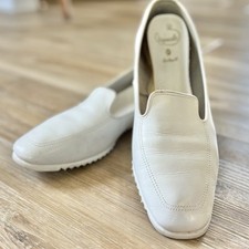 Vintage Gaymode Loafer Mod 60s 70s White Slip On Retro Flat 8.5 FITS AS 9 READ