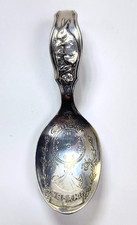 Antique Wallace Silversmiths Silver Birth Record Baby Spoon  Blank Engraving 