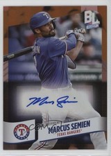 2024 Topps Big League Electric Orange Foil Uncommon Marcus Semien Auto 18c3