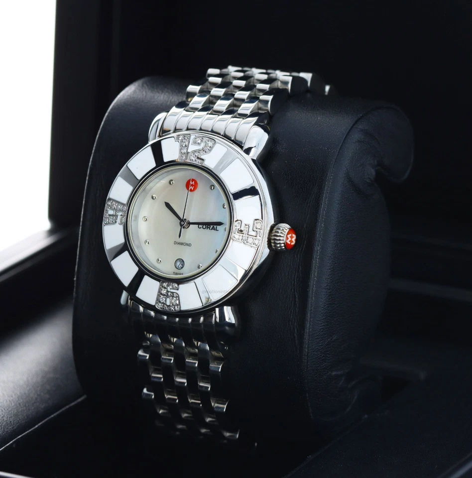 Michele Deco Coral Ladies 36mm, MOP Dial, Diamond Bezel - Steel, MW14B01F1025 - Image 2 of 4