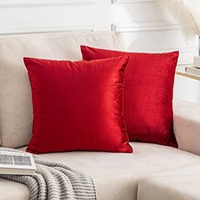 18x18 Pillow Covers Accent Throw Pillow Covers Soft 18" x 18" Pack of 2 Red