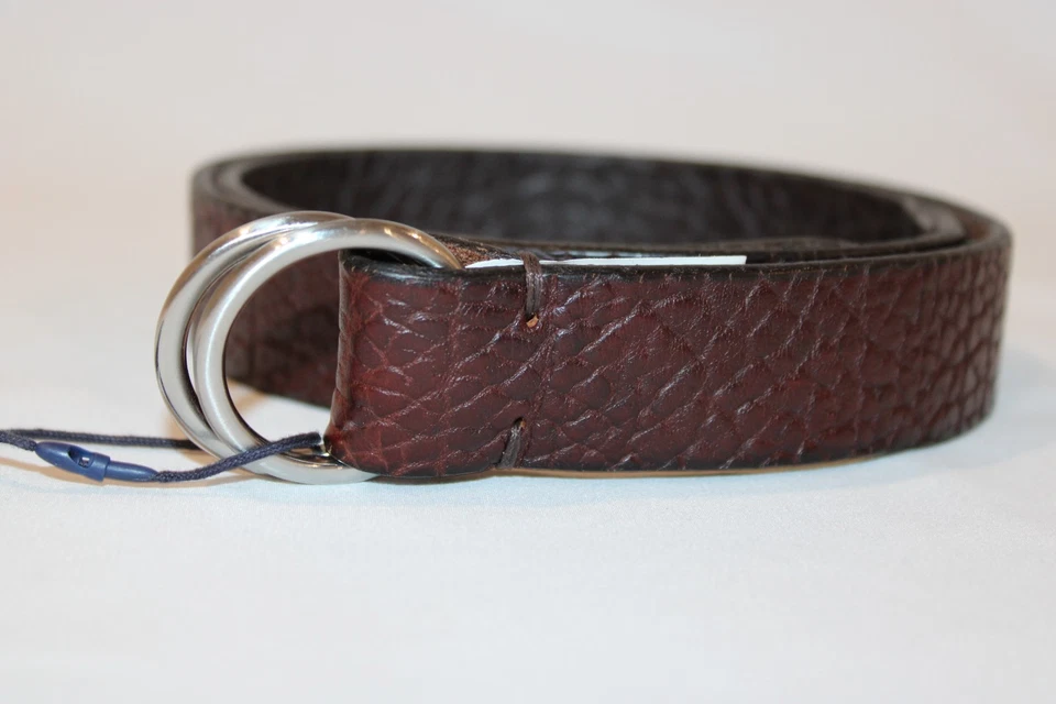 Cinturón Peter Millar Marrón Oscuro Bovino Cuero Genuino Talla 85/32 Hecho en Italia Foto 2 de 4