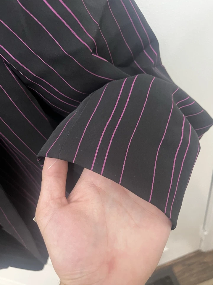 NUEVO - Chaqueta Blazer Bar III Mujer Negro y Rosa Moda Rayas - 2X Foto 4 de 4