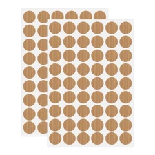 2 Sheets Screw Hole Stickers 21mm 54 in 1 Self-Adhesive Stickers, Light Brown