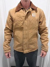 Vintage 90 s J02 Carhartt Khaki Detroit Coat Work Chore Boxy Jacket Size M L