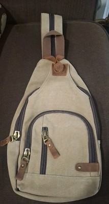 New KL928 Sling Bag Crossbody Backpack Unisex Brown Convertible Adjustable Strap