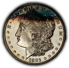 1881-S $1 Morgan Silver Dollar - PL - PQ Rainbow Toning - BU - VIDEO - SKU-D7671