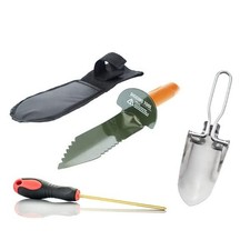 Sluice Monkey Metal Detecting Stainless Steel Hand Trowel, Brass Probe and 12" D
