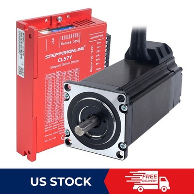 STEPPERONLINE 3Nm Nema 23 Closed Loop Stepper Motor 425oz.in & Servo Driver Kit