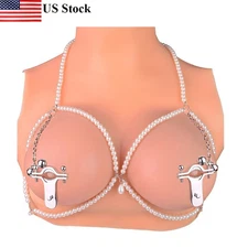 PU Leather Breast Harness Belt With Heavy Nipple Clamps For Couple BDSM Play