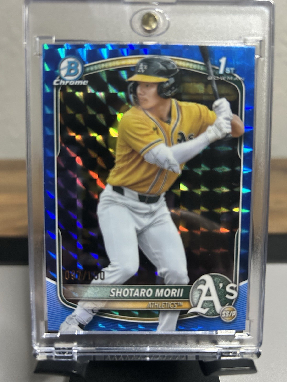 2025 Bowman Chrome - Prosp Shotaro Morii,#BCP-170 Blue Geometric Refractor /150
