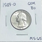 FREE SHIPPING 1949-D Washington Silver Quarter Prime Conditions A Real Gem