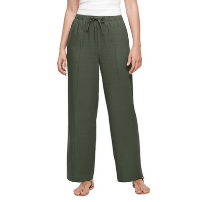 Gap Women's Linen Blend Pull-On Pant Size XL Olive