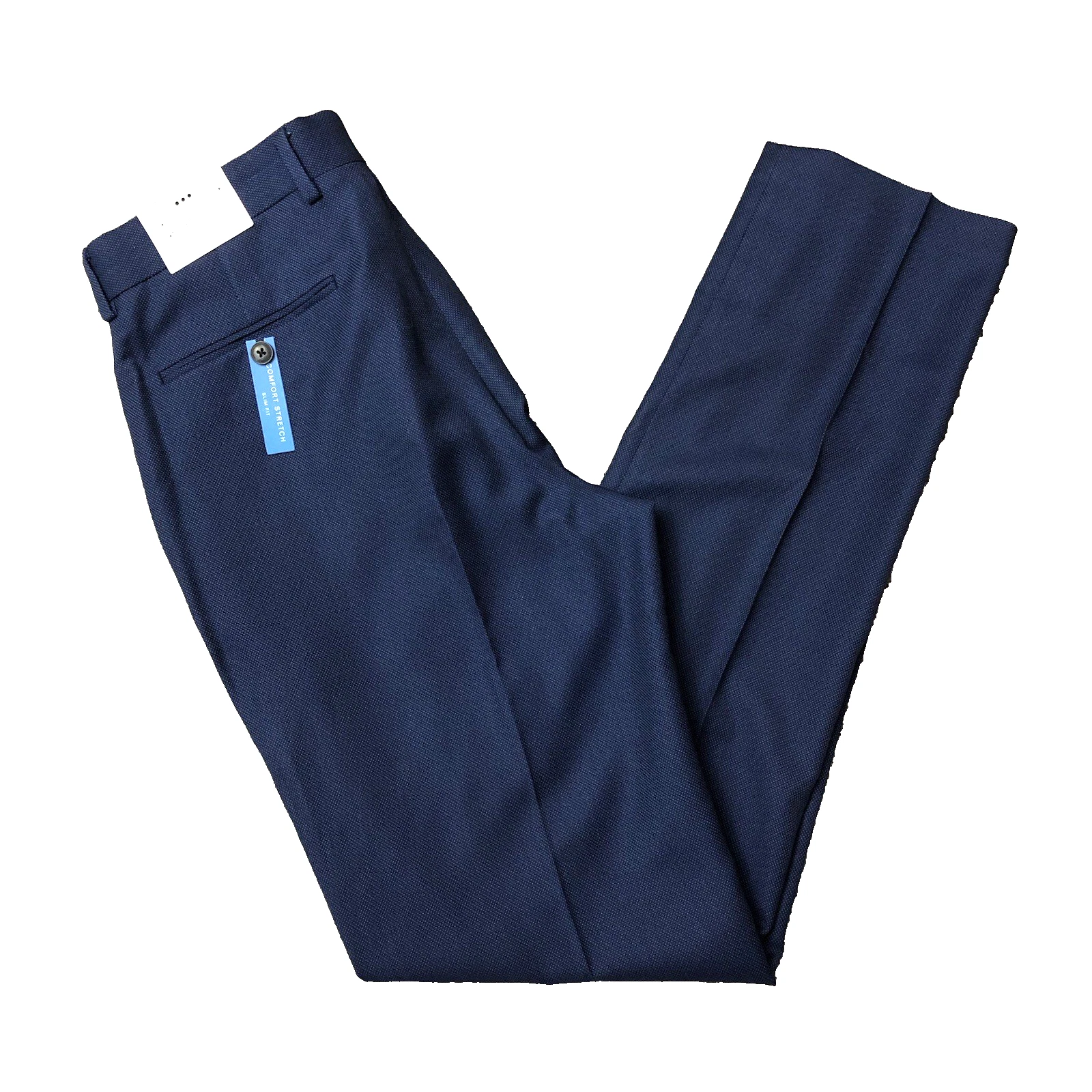 Perry Ellis Portfolio Mens Slim Fit 34x34 Comfort Stretch Pants Blue Pin Dot NWT