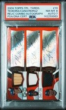 2009 #19 ALEX RODRIGUEZ/MARK TEIXEIRA/ROBINSON CANO 34/36 PSA 8 AUTO 7