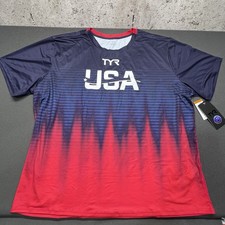 NWT - TYR USA Climadry Short Sleeve Tee Shirt - Adult 2XL - MSRP 59