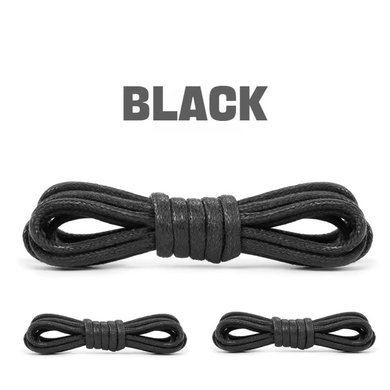 Waterproof Cotton Waxed Shoelaces Round Rope Boots Shoes 1 Pair