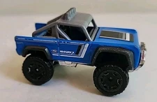 HOT WHEELS BLUE 2007 #163 1970 CUSTOM FORD BRONCO 4X4 OFF ROAD MUD TRAIL RUNNER