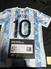 Lionel Messi Signed Argentina #10 2021-22 Home Soccer Jersey Icons