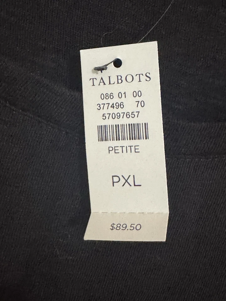 Talbots Women’s XLP Embroidered Sleeve Dress Cotton Black New $89 Preppy XL - Image 3 of 4