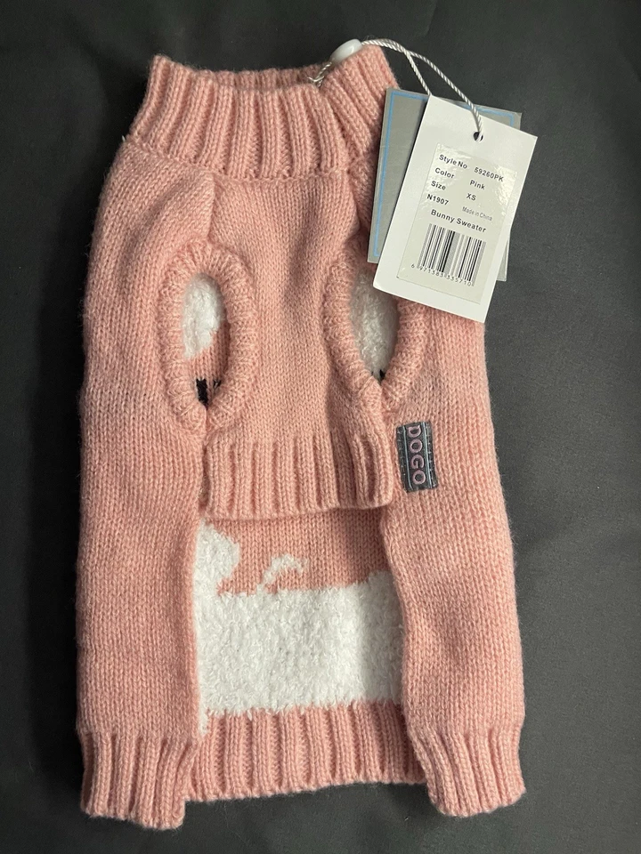 Pink Bunny Sweater Brand New With Tags Size Extra small For Small Dog - Image 4 of 4