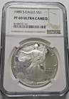 1989 S AMERICAN SILVER EAGLE PROOF DOLLAR 1 OZ NGC PF69 UCAM