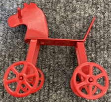 Vintage Miniature Doll House Red Metal Rocking Horse 1990s 2 1/2  