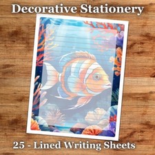 25 Sheets Decorative Paper Letter Writing Paper Color Stationery - Sea Life 018
