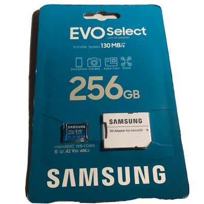 Samsung EVO Select (2021) 256GB microSDXC UHS-I Memory Card (with
