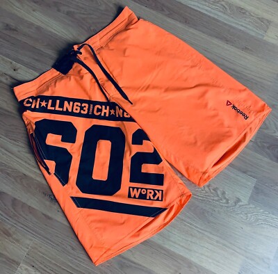 seltene SHORTS + Reebok + CROSSFIT GAMES + Sport Fitness Training + NEON ORANGE