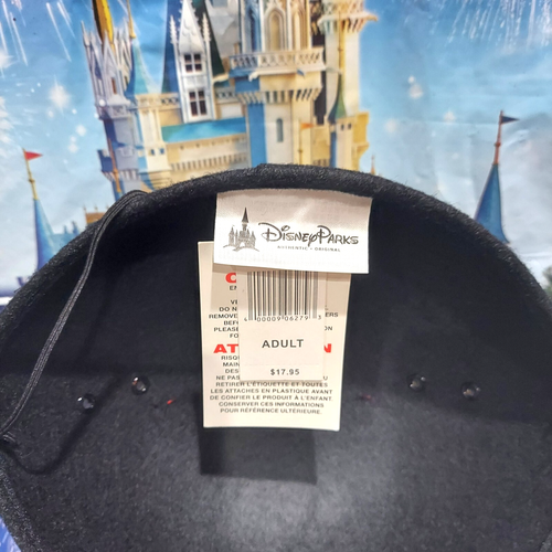 NUOVO CAPPELLO DISNEY PARKS Minnie Mouse orecchie cuori rossi ❤️ fiocco glitter adulto USA - Foto 3 di 8
