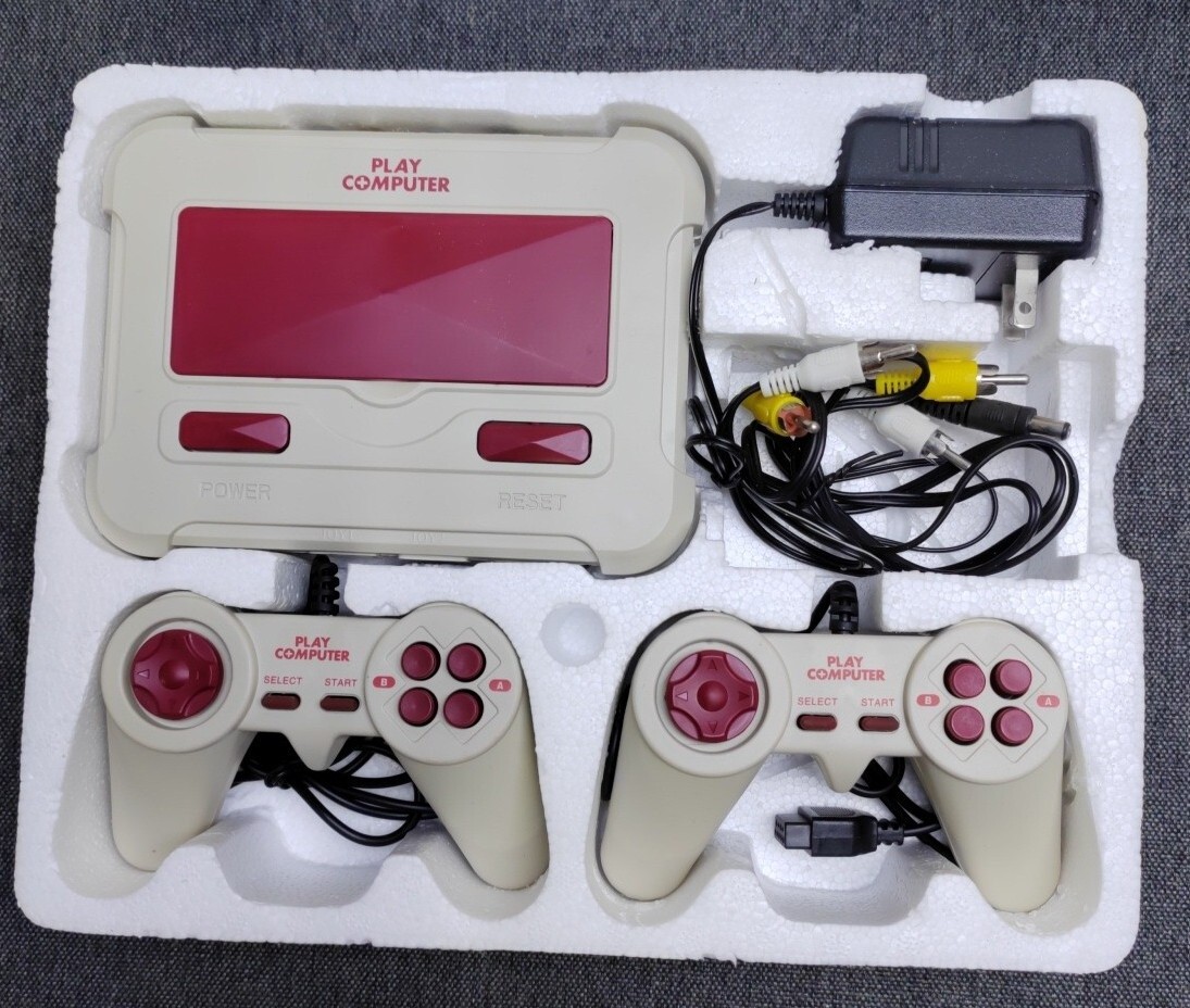 YSN Play Computer Famicom Console Clone with 9 in 1 Games - White