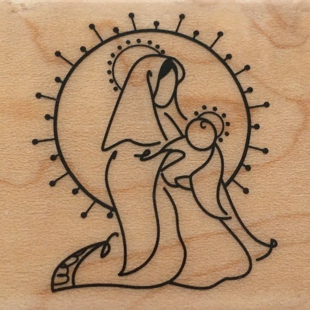Inkadinkado Rubber Stamp Mary & Baby Jesus Religious Christmas Small