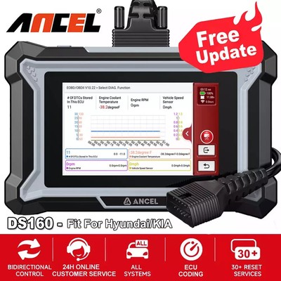 ANCEL DS160 OBD2 Diagnostic All System Scanner Active Test ECU Coding For KIA