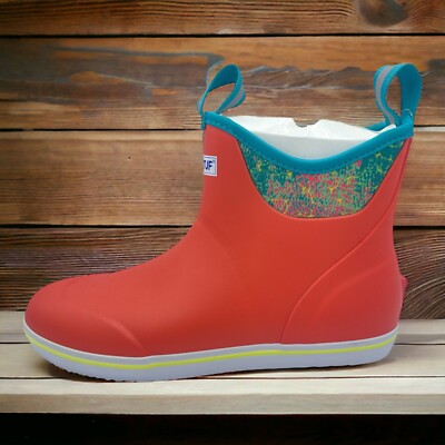 Xtratuf Women's Inch Pull On Ankle Deck Boots Pink Fishing