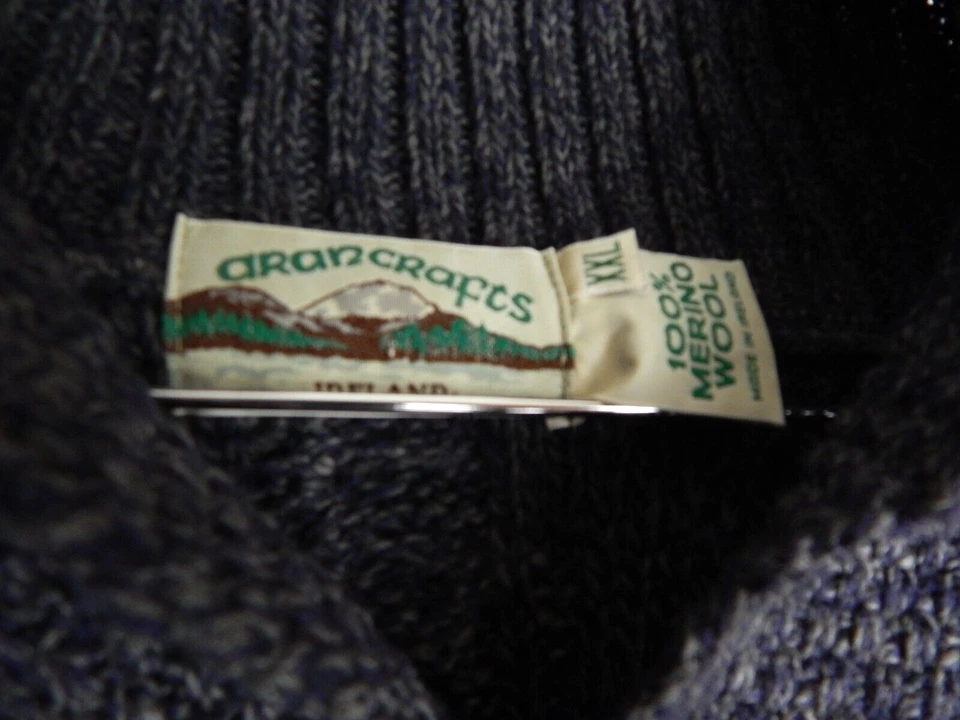 Suéter de pescador tejido con cable de lana merino Aran Crafts para hombre talla XXL Foto 4 de 4