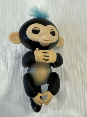 WowWee Fingerlings Finn Talking Interactive Black Baby Monkey - Mini Figure Toy