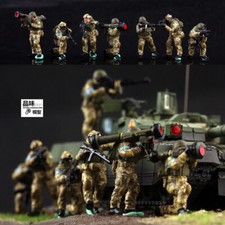 Homemade 1/72 Ukrainian anti-tank squad 7-person Group Finished Colored Model