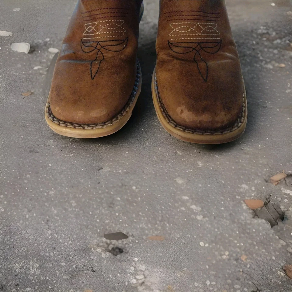 Twister (M&F) Jacob Young Boy Patriotic Flag Cowboy Boots Size 12 Label 9" Long - Image 3 of 4